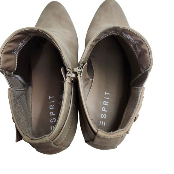 Esprit Tally Ankle Booties Womens 9.5M Taupe Faux Suede Side Zip Buckle Casual - Picture 6 of 9